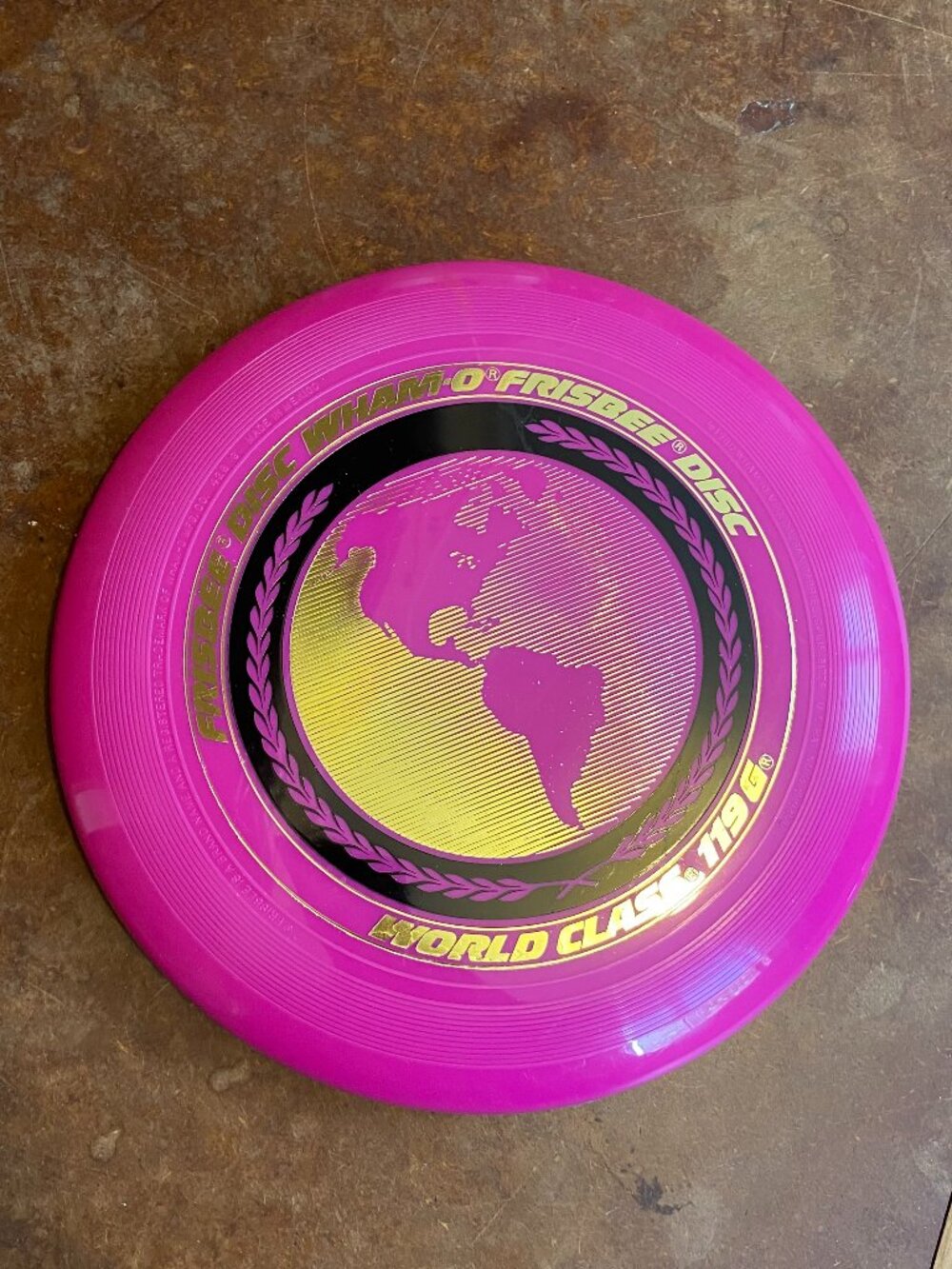 1980s Wham-O Frisbee World Class 119 G Whamo Vintage  Hot Pink